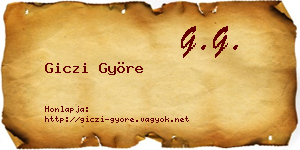 Giczi Györe névjegykártya